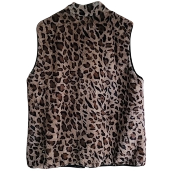 Beauciel vest 3X zip faux fur cabincore baddie animal print - Picture 2 of 13